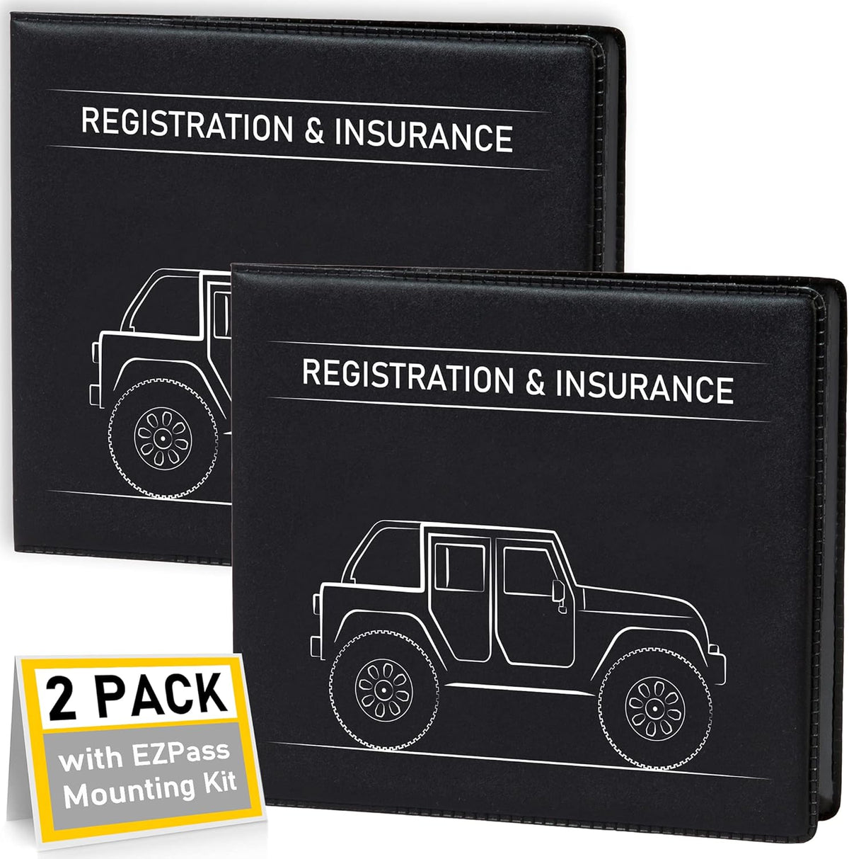 CANOPUS Car Registration and Insurance Holder, Car Document Holder, Vehicle Registration and Insurance Card Holder, Wallet for Auto, Trailer, Motorcycle, Truck, Vehicle Paperwork Organizer (2 Pack)