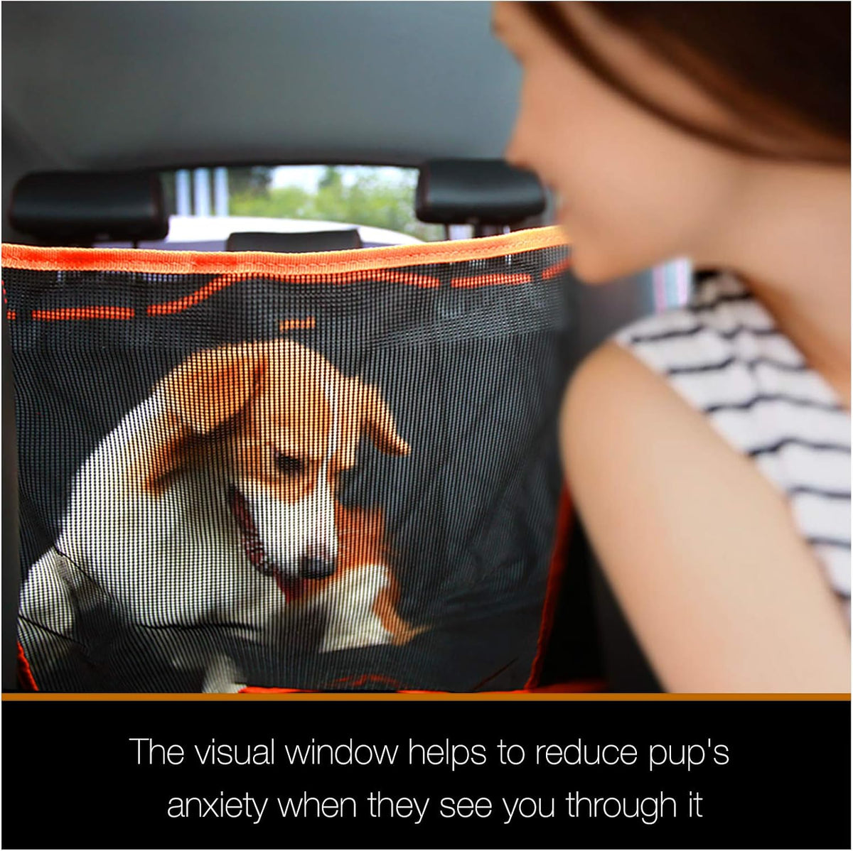 Luxury Dog Car Seat Cover for Back Seat Breathable Mesh Window Dog Hammock for Car 4-Layer Heavy Duty Waterproof Pet Seat Protector Scratch-Proof Car Seat Cover Perfect for Family Road Trips