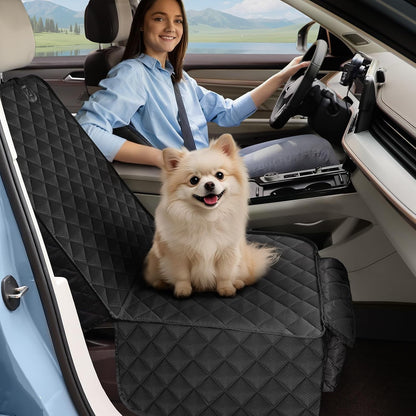 Dog Car Seat Cover, 2 Pack Waterproof Pet Front Seat Car Cover, Full Protection Dog Seat Protector with Side Flaps, Universal Size for Cars, Trucks, SUVs