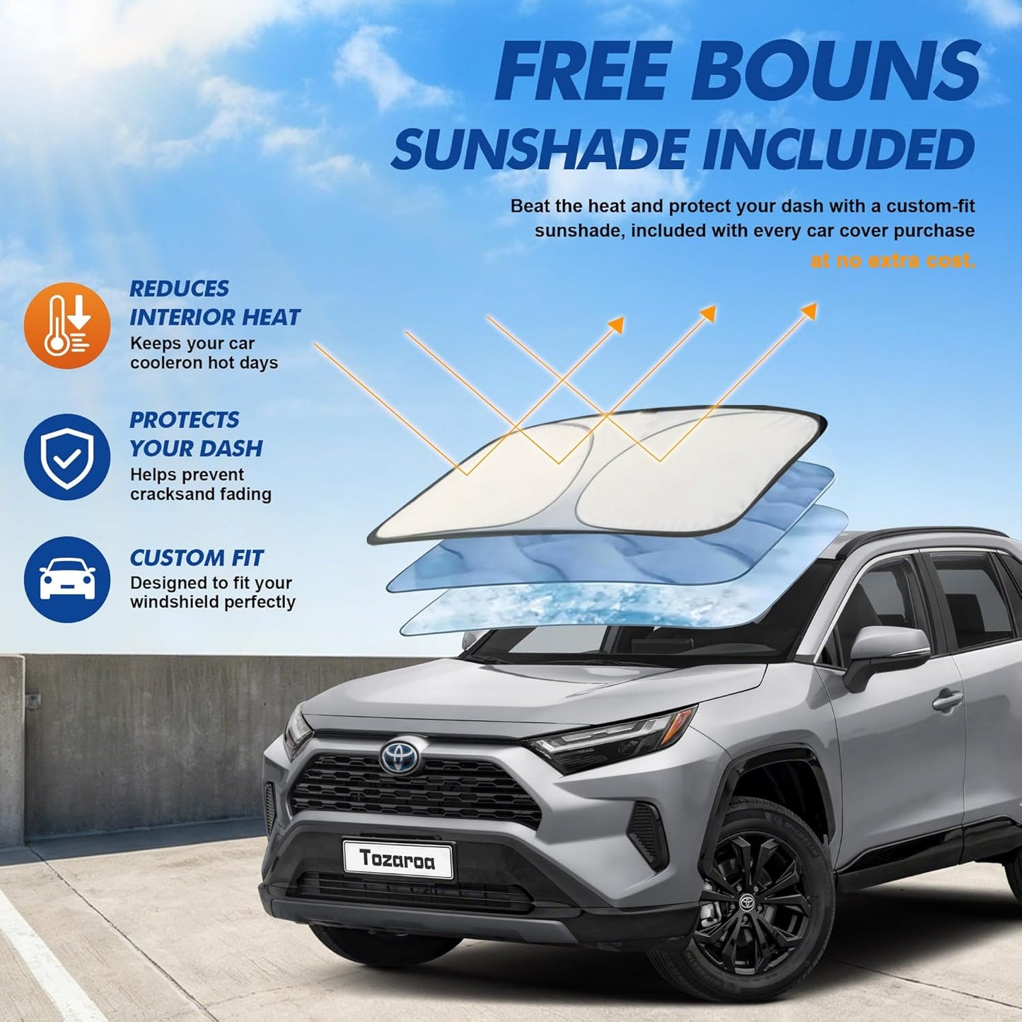 Car Cover Waterproof All-Weather,Heavy-Duty Outdoor Full Exterior Automobiles Sedan/Coupe (Length 186-193 inch) with Windshield Sun Shade Universal Fit Toyota Camry, Tesla Model 3, Accord etc