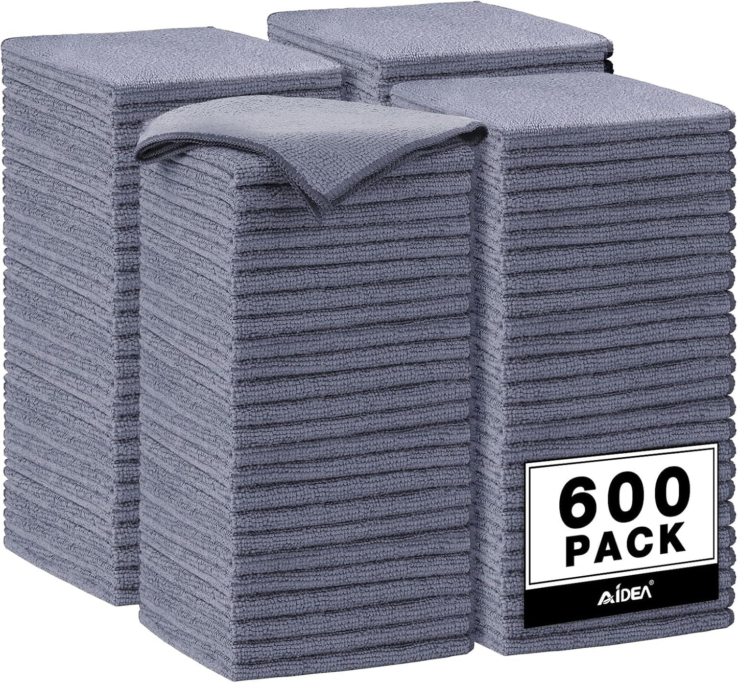 AIDEA Microfiber Cleaning Cloth, 50PK, Microfiber Towels for Cars, Premium Wash Cloths, Dusting Cloth Cleaning Rags, Absorbent Towels for SUVs, House, Kitchen, Window, Cleaning Supplies12×12"