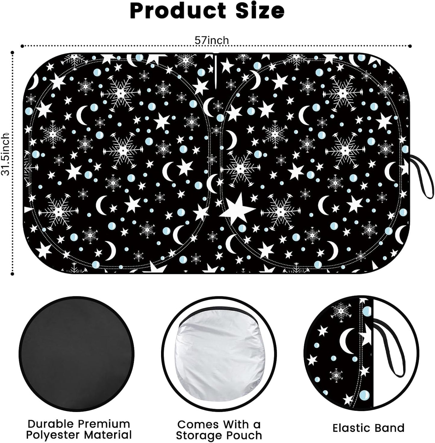 Iridescent Sun Shade for Car Windshield, Foldable Universal Car Windshield Upgrade Sunshade Enhanced UV Rays Reflective Sun Visor Shade Keeps Vehicle Cool