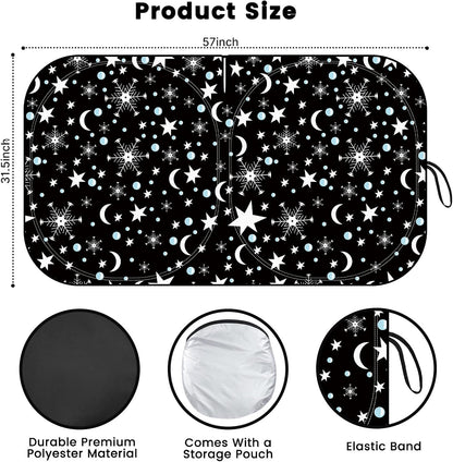 Iridescent Sun Shade for Car Windshield, Foldable Universal Car Windshield Upgrade Sunshade Enhanced UV Rays Reflective Sun Visor Shade Keeps Vehicle Cool