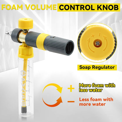 PWACCS Pressure Washer Foam Gun, Short Pressure Washer Gun, Foam Cannon for Car Wash Kit with 1/4" Quick Connector, Pressure Wash Handle for Power Washer with M22 Male Inlet, 4000 PSI, 1.5 Liter