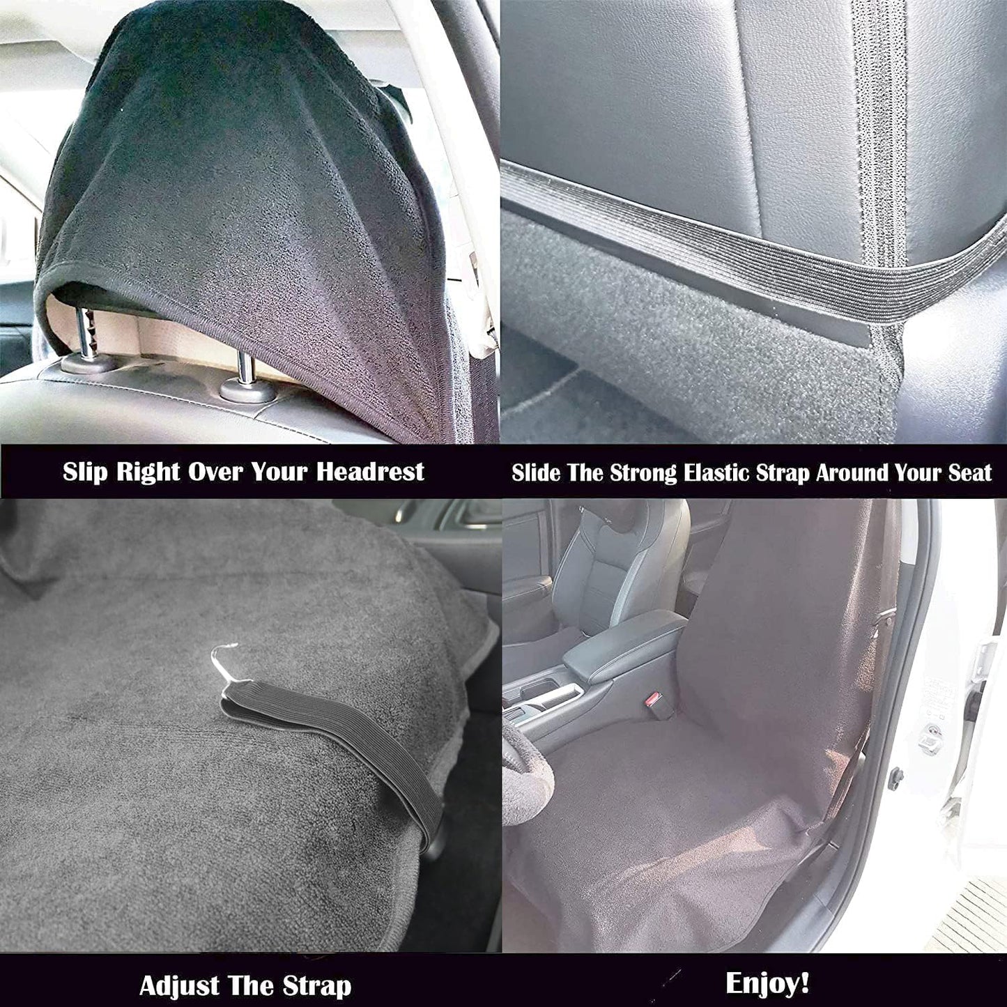 Car Seat Cover Protector Front Seats,for Gym Workout,Running,Swimming,Beach and Hiking,Waterproof Sweat Towel Bucket Seat Covers for Cars SUV Trucks (Black, 1Pcs)