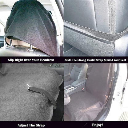 Car Seat Cover Protector Front Seats,for Gym Workout,Running,Swimming,Beach and Hiking,Waterproof Sweat Towel Bucket Seat Covers for Cars SUV Trucks (Black, 1Pcs)