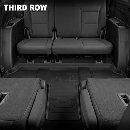 KARPAL Floor Mats for 2007-2013 Chevy Silverado & GMC Sierra 1500 Crew Cab / 2007-2014 2500/3500 HD(Footwell Coverage), All-Weather TPE Custom Fit Floor Liners Car Accessories