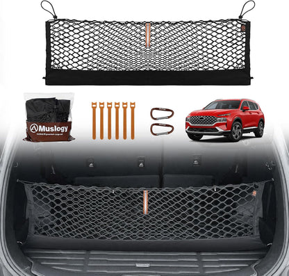 Muslogy Truck Bed Cargo Net Trunk Netting Compatible with 2023-2025 2026 Honda CR-V Accessories, Pickup Cargo Organizer SUV Sedan Storage Net w/Heavy Duty Carabiners - Colors B