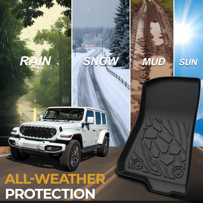 Floor Mats for Jeep Cherokee 2019-2023, All Weather Floor Mats Trunk Cargo Liner with Backrest Protectors and Door Sill Guards Accessories, Full Coverage Set