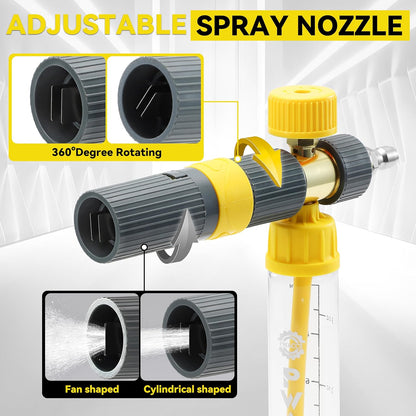 PWACCS Pressure Washer Foam Gun, Short Pressure Washer Gun, Foam Cannon for Car Wash Kit with 1/4" Quick Connector, Pressure Wash Handle for Power Washer with M22 Male Inlet, 4000 PSI, 1.5 Liter