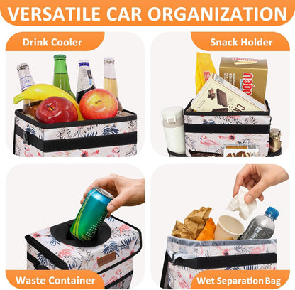 Vankor Car Trash Can Bin with Lid Hanging for Back Seat, Car Accessories for Women Men Leak Proof Automotive Garbage Cans Leakproof Vehicle Trash Can for Truck SUV Black