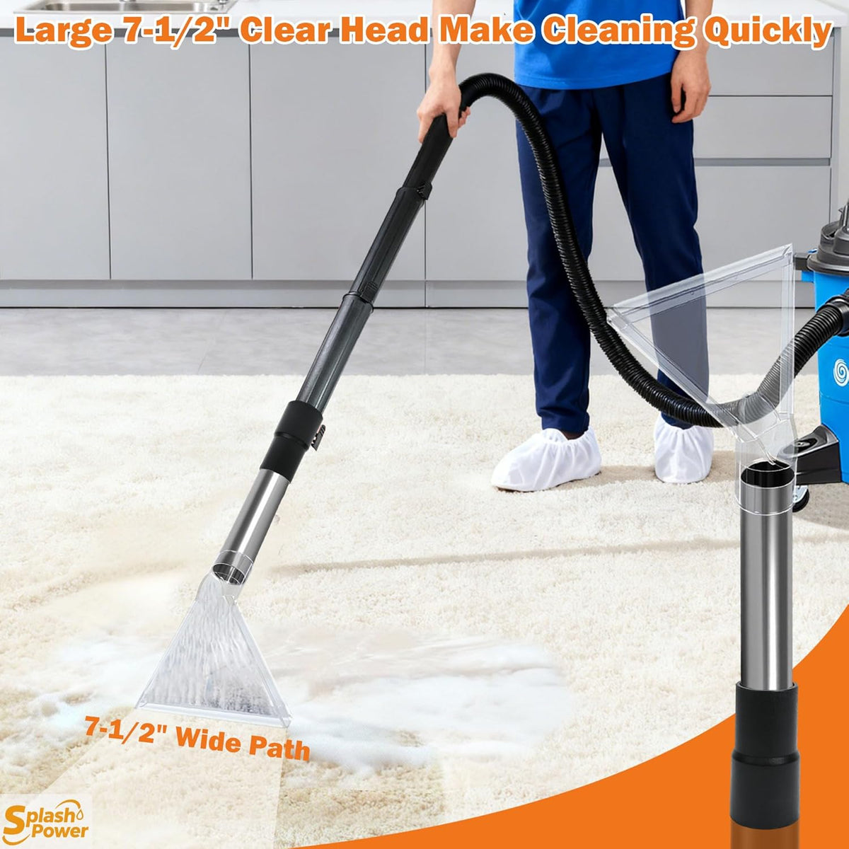 Shop Vac Extractor Attachment Kit for Wet/Dry Vacuum, Universal Hose Adapter for Carpet Upholstery Cleaning & Auto Detailing