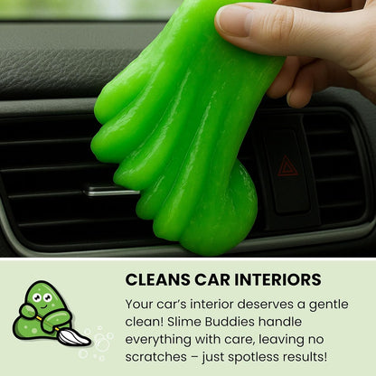 Slime Buddies Car Cleaning Gel Putty - Strawberry Scented Interior Detailing Tool for Cup Holders, Air Vents & Keyboard - Reusable Auto Detailing Accessories - Dust Remover Goop - Gifts for Men Women