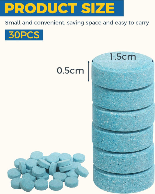 30PCS Windshield Fluid,Windshield Washer Tablets,Car Accessories Washer Fluid Tablets,Car Windshield Washer Fluid，Concentration Wiper Fluid Tablets，Remove Glass Stains,Fit for Car Window Glass