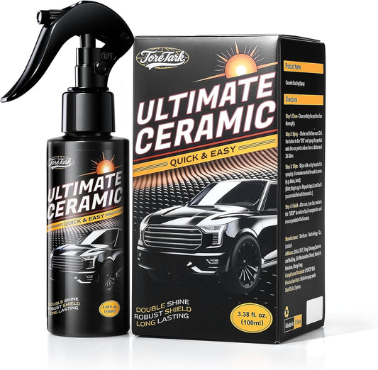 Real Ceramic Coating for Cars Polish (16 Fl Oz), Unmatched Shine Car Wax Coating Spray, No Pungent Smell, Quick Detailer Spray Wax, Lasts 50+ Washes Car Paint Sealant, Truck Accessories