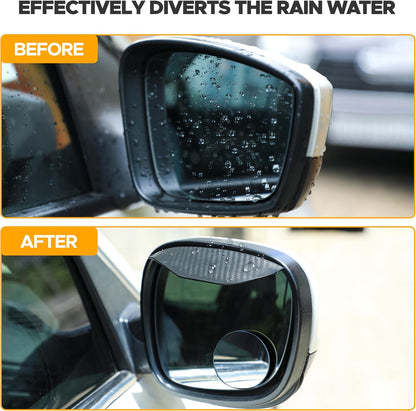 EcoNour Blind Spot Car Mirror (2 Pack) | Wide Angle for 3x Larger View | Universal Car Rear View Mirror with Rain Guard | Side Blind Spot with Adjustable Stick for Cars, SUVs, and Trucks