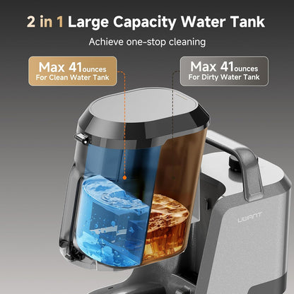 Uwant Carpet Cleaner Machine with Steam&Hot&Cold Water System 18Kpa Powerful Suction Upholstery Cleaner Machine with Pet Pro Cleaner for Pets, Carpet Steam Cleaner Set of 1