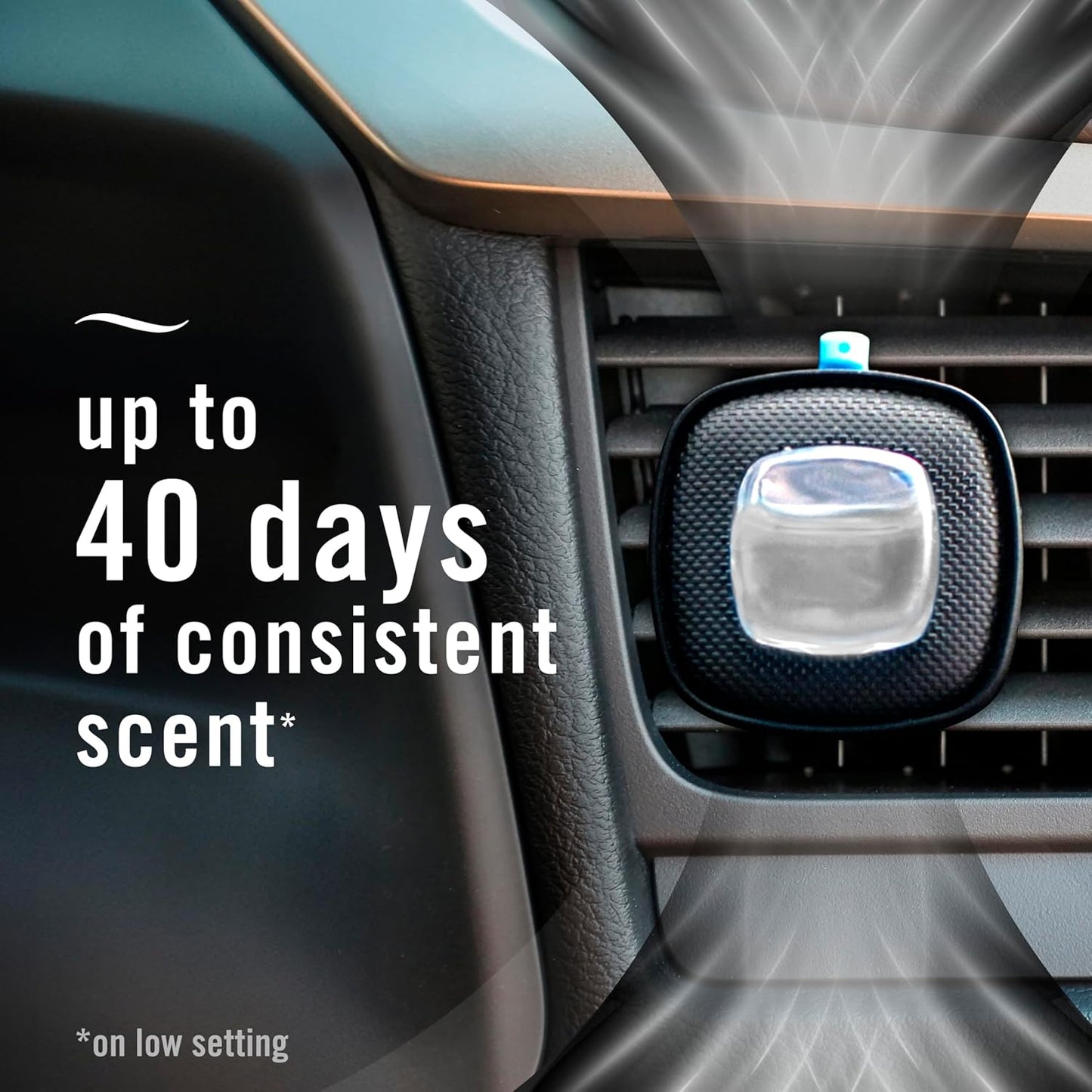 Febreze AUTO Air Freshener, Odor-Fighting Automotive Vent Clip, Midnight Storm Scent, 8 Count