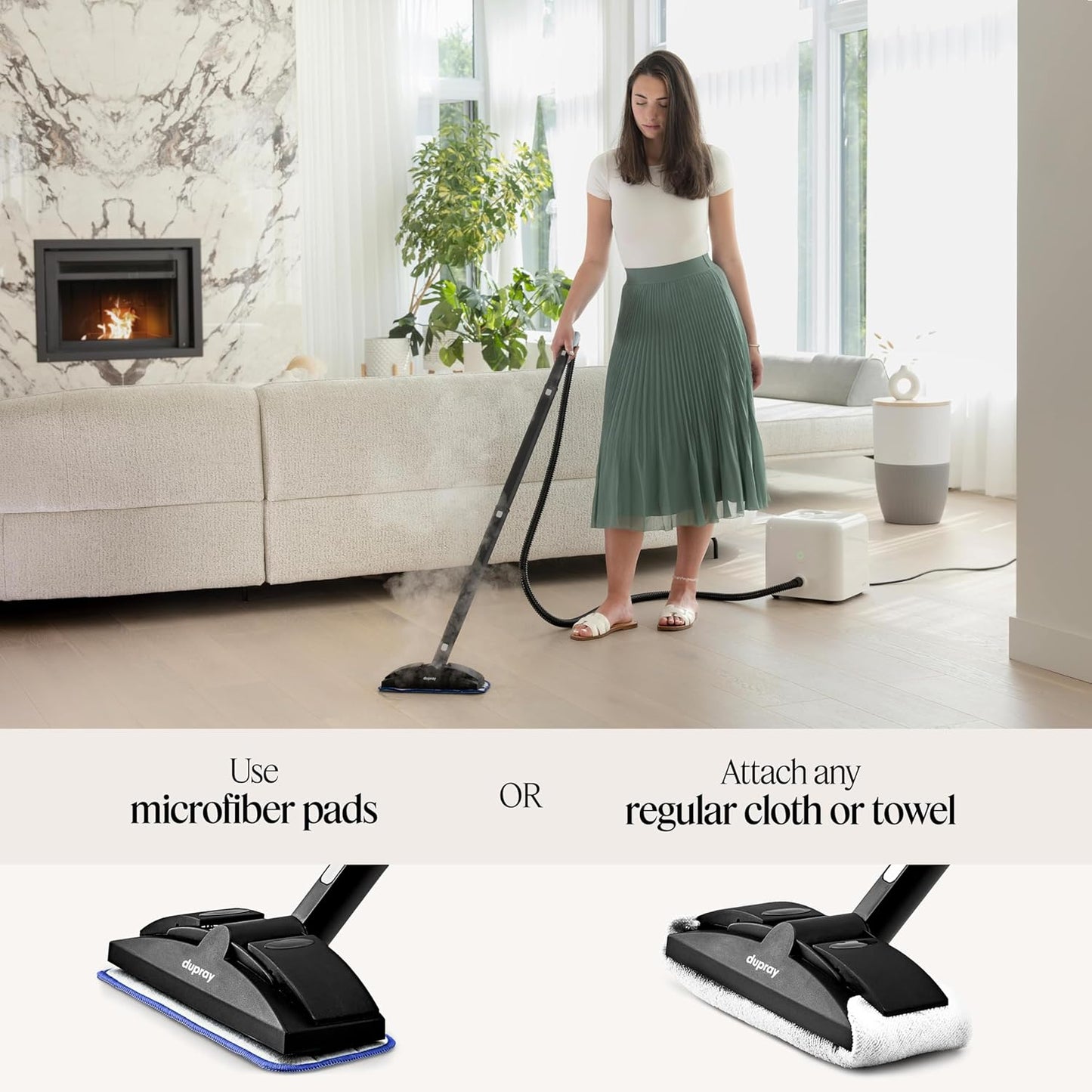Dupray Neat Steam Cleaner with 17-Piece Kit - Powerful, Chemical-Free Cleaning for Floors, Cars, Tiles, Upholstery, Kitchen, Bathroom Grout, Carpets & More - Kills up to 99.9% of Bacteria & Viruses *