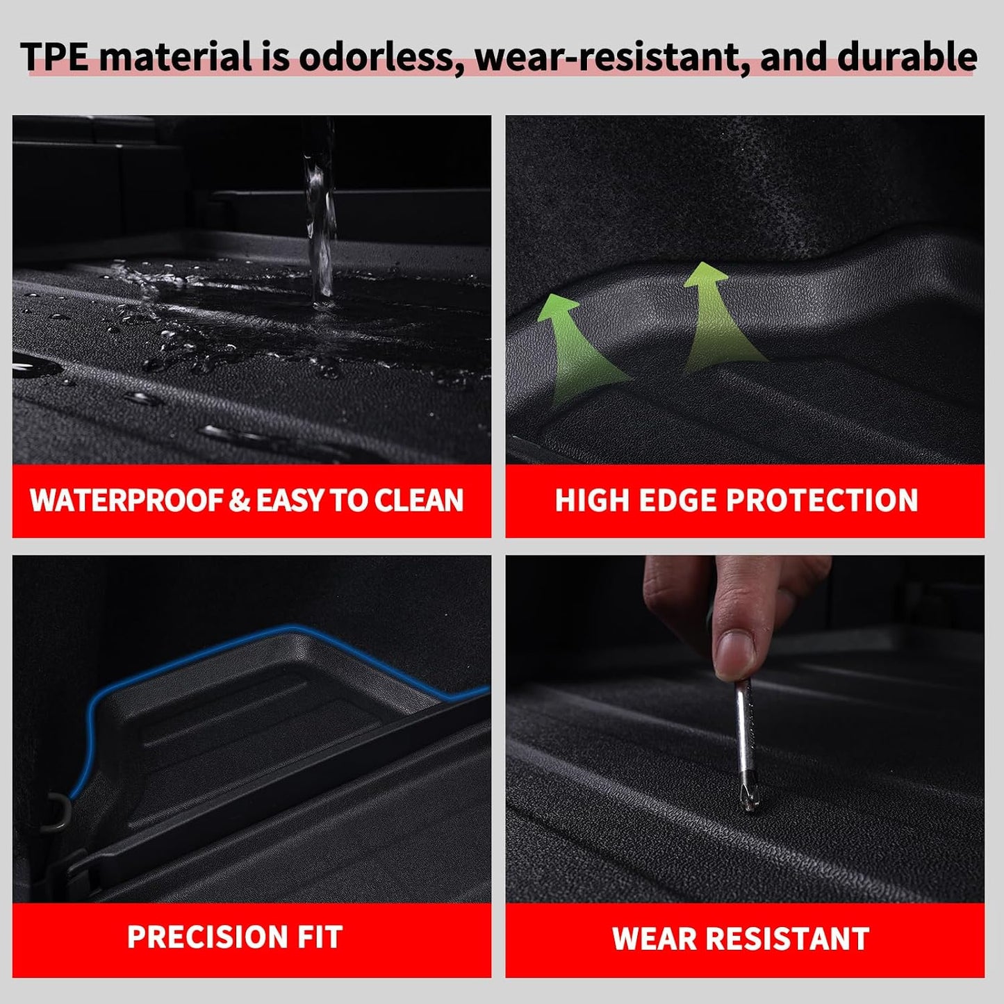Floor Mats & Trunk Mat for 2012-2017 Chevy Equinox/GMC Terrain,TPE All Weather Protection 2 Rows Car Floor Liners with Cargo Liners for Chevrolet Equinox Accessories