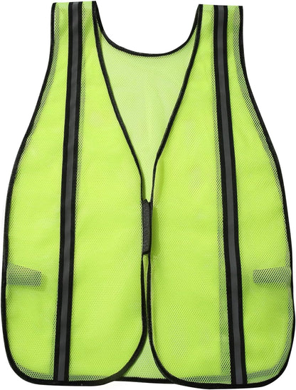 SIFE 10 Pack High Visibility Reflective Safety Vest,Made from Breathable and Neon Orange Mesh Fabric with Stretchable design,light weight for Man and Woman(Orange, 10 pack)