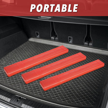 CARTMAN 3 Pack Warning Triangle Reflective Warning Road Safety Triangle Kit with Reinforced Cross Base and Carrying Case