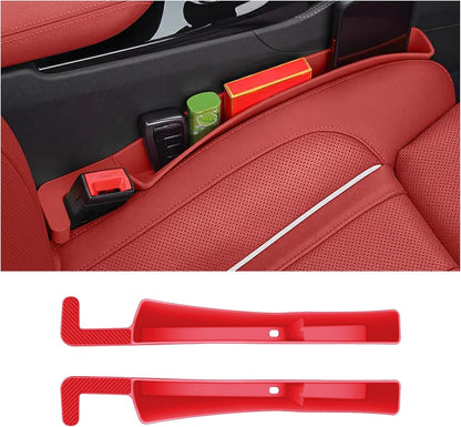 2PCS Car Seat Gap Filler, Automotive Seat Organizer Fill The Gap Between Seat and Console, Universal Car Storage Box Inserts Fill The Gap Between Seat &Console for Coins Wallets Keys (Black)