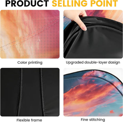 Car Windshield Sun Shade - Foldable Car Sun Shade Windshield for Front Window, Reflector Sunshade Offers Ultimate Protection for Cars Interior (55.2 x 31.5 in)