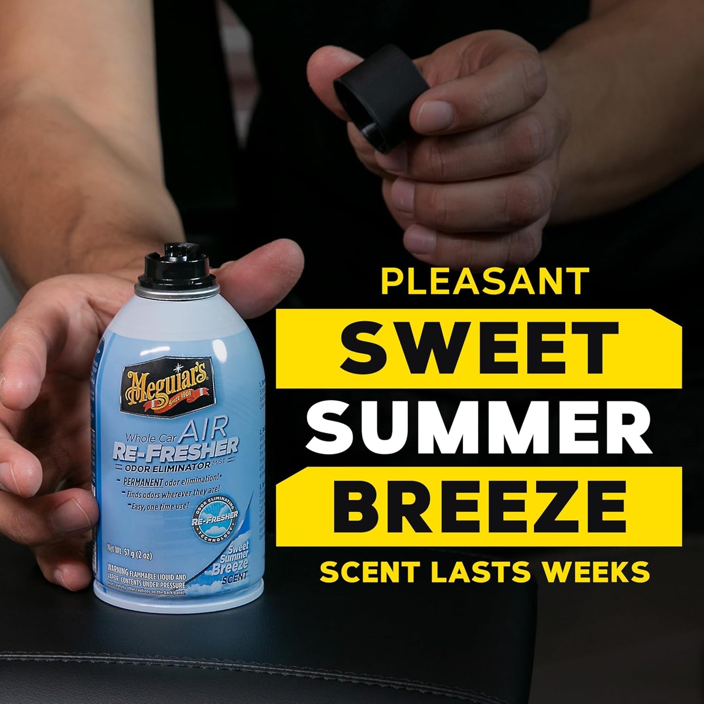 Meguiar’s Whole Car Air Refresher Odor Eliminator, Summer Breeze, 2 Oz— Car Air Freshener For Commuters, Detailers; Mist Refreshes Cabin For Sedan, Suv, Truck, Van