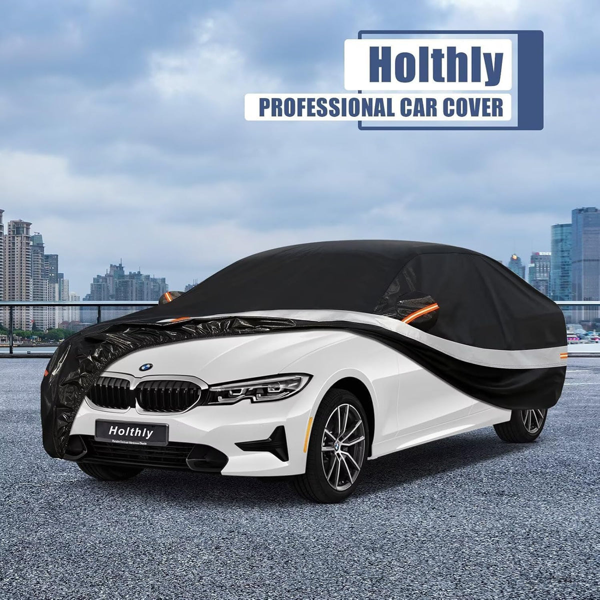 10 Layers Car Cover Custom Fit for Mercedes Benz C Class C250 C300 C43 C63 (1993-2026), Waterproof All Weather for Automobiles, Outdoor Full Cover Sun Dust Rain Protection with Cotton. Black - Colors A