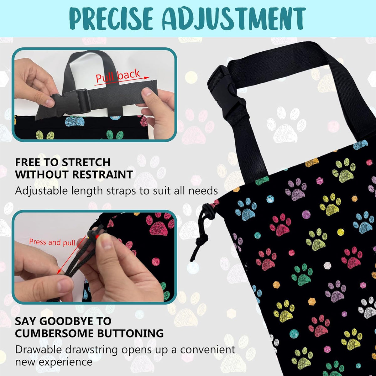 Car Garbage Bag Colorful Floral Spring Daisy Drawstring Car Trash Bag Hanging for Back Seat with Adjustable Buckle Canvas Vehicle Trash Can Easy-to-Install