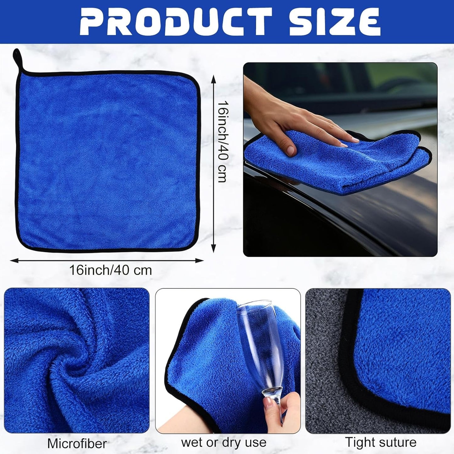 Tallew 40 Pcs Microfiber Towels:16"x16" Microfiber Drying Towels Bulk Micro Fiber Car Cleaning Cloth for Cars Drying Washing Polishing Office Windows Cleaning Household Supplies (Yellow)