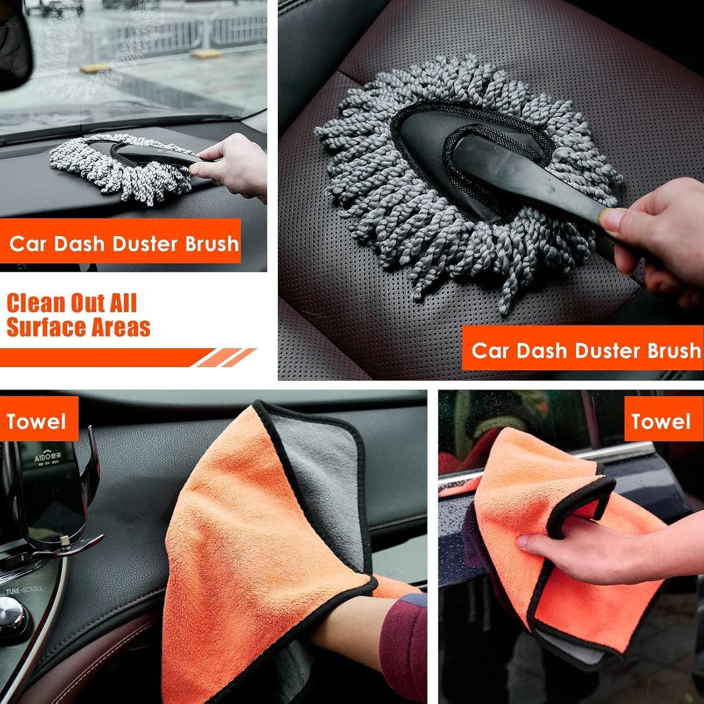 17pcs Car Cleaning Kit, Pink Car Interior Detailing Kit with High Power Handheld Vacuum, Detailing Brush Set, Windshield Cleaner, Cleaning Gel, Complete Auto Accessories for Women Gift