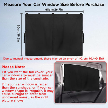 Car Window Shades, 2 PCS Magnetic Double Layer Auto Sun Shade for Side Windows Privacy Full Covers/Half Shade Options Back Car Window Curtains for Baby Protection