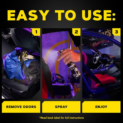 Meguiar’s Air Re-Fresher Odor Fighting Spray - Black Chrome Scent - Convenient Car Air Freshener that Instantly Fights Odors and Leaves Behind a Long-Lasting, Refreshing Black Chrome Scent, 8 Oz Spray