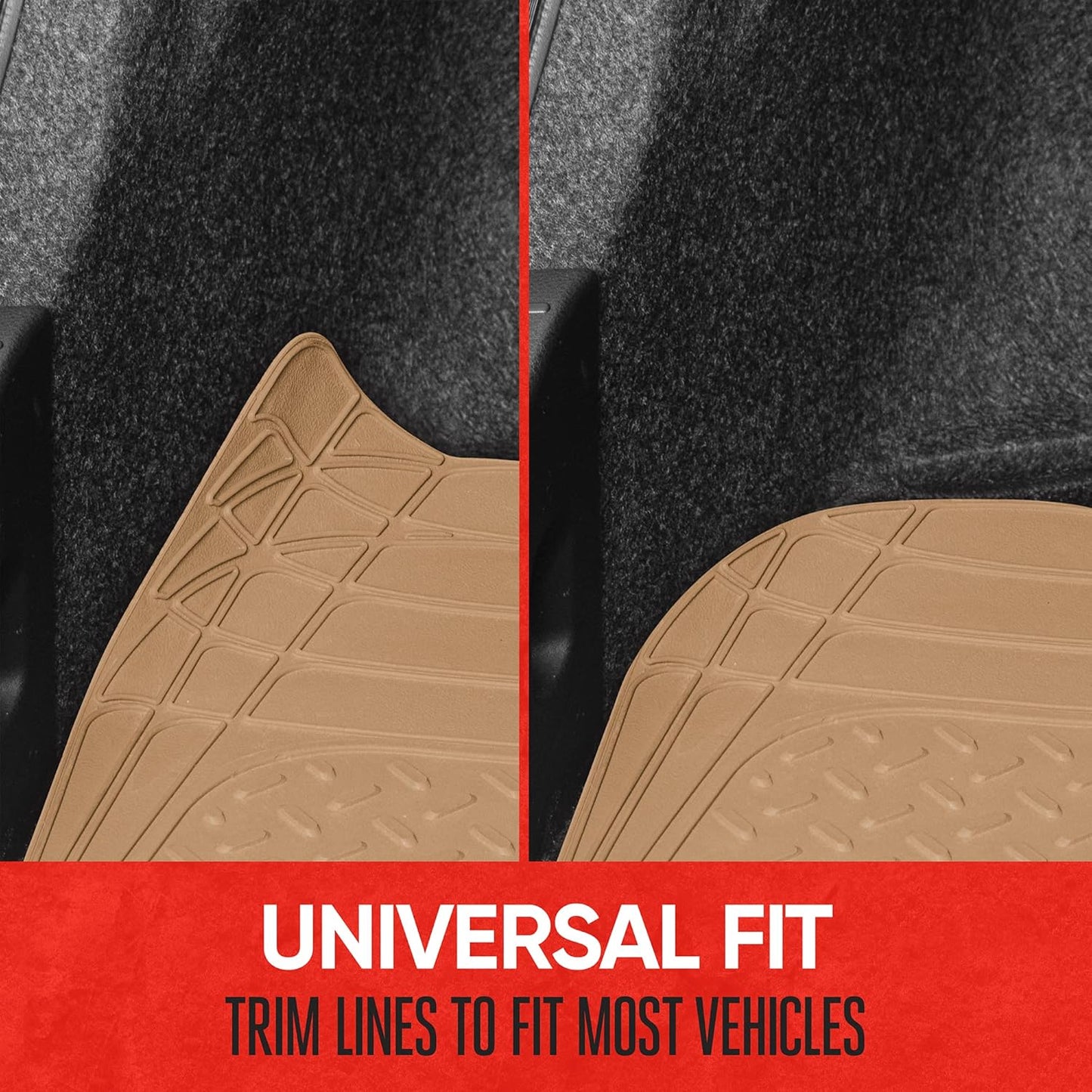 Motor Trend FlexTough Gray SUV Cargo Liner & Car Trunk Mat - Universal Trim-to-Fit All Weather Cargo Mats for Back of SUV - SUV Trunk Mat & Trunk Liner Floor Mat Cargo Cover - Trunk Cover