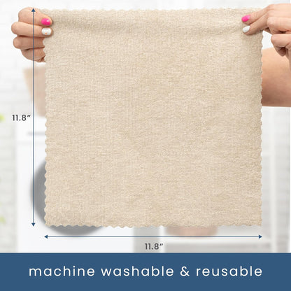 S&T INC. 50 Pack Microfiber Cleaning Cloth with Box, Bulk Towels for Home, Reusable Microfiber Towels for Cars, Cleaning Rags, White, 190gsm, 11.8 Inches x 11.8 Inches, 50 Count