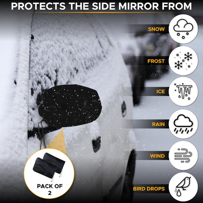 EcoNour Windshield Cover for Ice and Snow - Universal Fit for Car, SUV, Truck, Heavy Duty 600D Oxford Fabric Frost Protector for Ice & Sleet, Includes Anti-Theft Straps, Medium (69"x42")