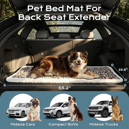 Backseat Dog Bed Mat for Car, Dog Car Seat Cover for Back Seat, Pet Car Blanket Soft and Comfortable, Bottom Non-Slip, Washable Travel Pet Mat for Cars Trucks and SUVs