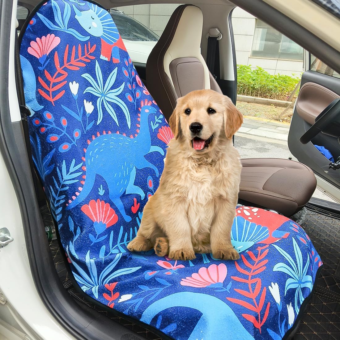 Waterproof Sweating Car Seat Cover for Post Gym Workout, Running, Swimming, Beach and Hiking, Universal Fit Non-Slip Towel Bucket Seat Protector for Cars SUV Trucks, Machine Washable (Grey)