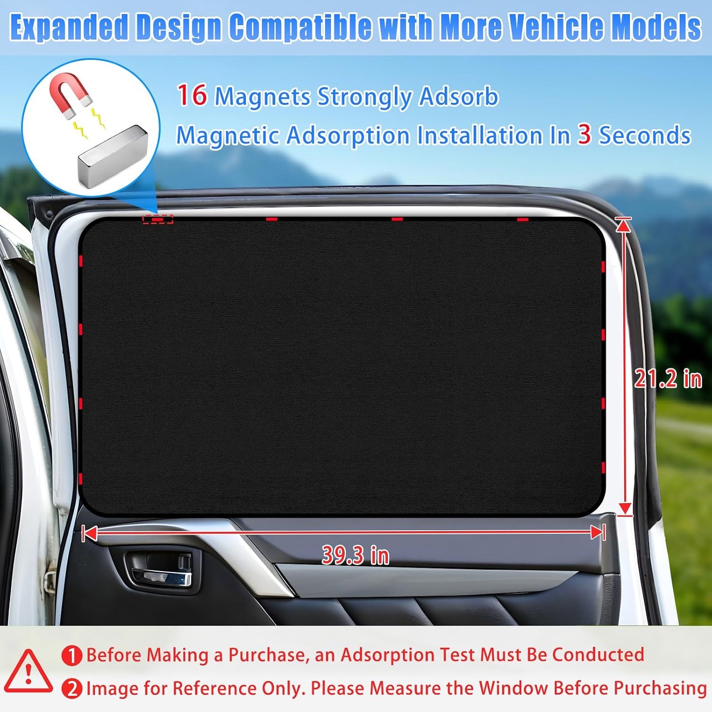 ZATOOTO Suede Car Window Shades 4PCS - Car Window Covers for Ultimate Privacy, UV Protection, and Heat Insulation, Side Window Sun Shade Perfect for Camping, Travel, Baby Safety, and Daily Use