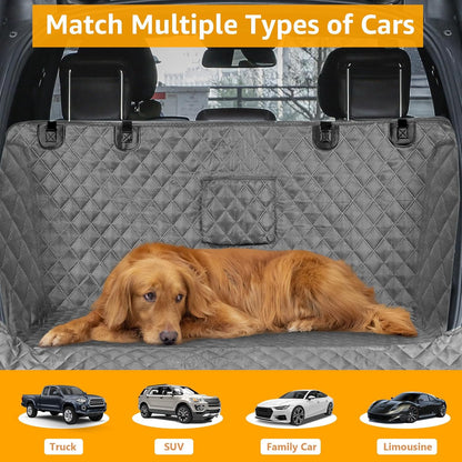 PETICON SUV Cargo Liner for Dogs, Waterproof Trunk Cover for SUVs with Bumper Flap Protector, Scratchproof Durable 600D Oxford Fabric, Non-Slip, Machine Washable