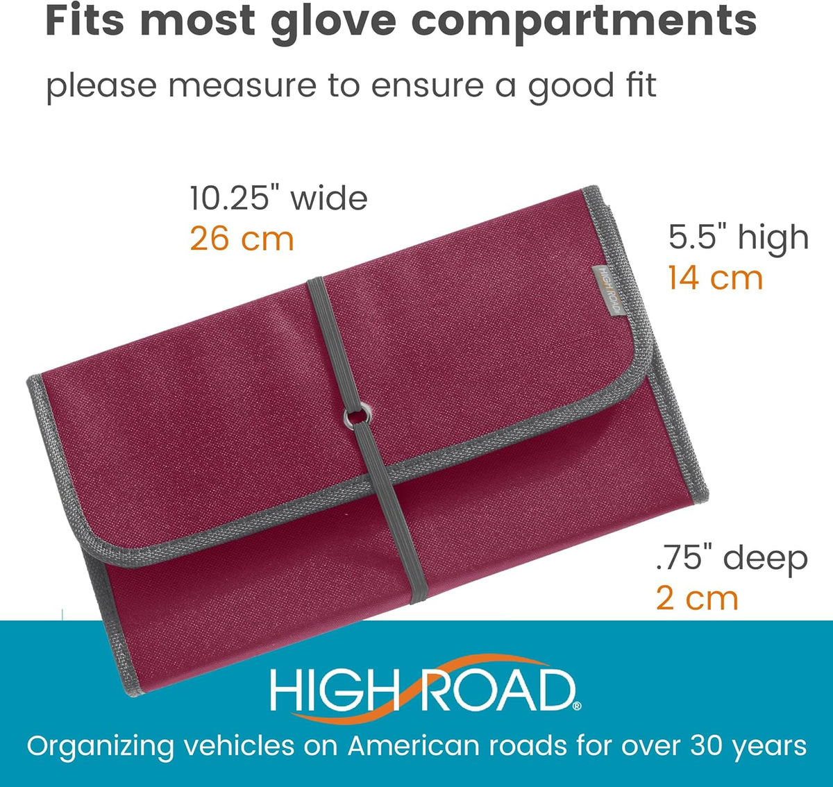 High Road Glove Box Organizer - Insurance and Registration Holder for Car Documents and Paperwork - Expandable Front Seat Organizer with Card Pockets