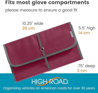 High Road Glove Box Organizer - Insurance and Registration Holder for Car Documents and Paperwork - Expandable Front Seat Organizer with Card Pockets