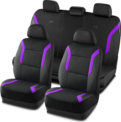 Skechers Memory Foam Seat Covers, Air Cool Mesh Thick Car Seat Covers, Car Seat Covers Front Seats Airbag Compatible, Universal Automotive Comfort for Most Cars, Vans, Trucks, SUV,Black