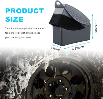 Augeny 2PCS Tire Dressing Applicator, Reusable Car Tire Shine Sponge Pad With Lid, Durable Foam Auto Wheel Detailing for Vehicle Waxing Polishing Cleaning (Gray)