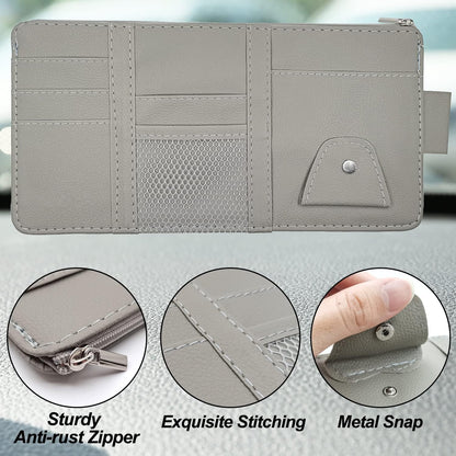 Keedolla Car Sun Visor Organizer, Truck Visor Organizer Car Sun Storage Pocket Pouch Case Bag for Sunglasses, Cards, Pens and Document - Pink
