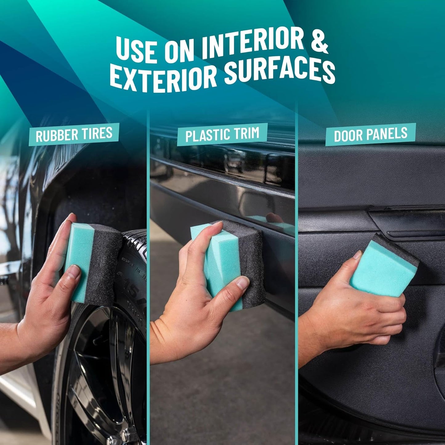 Chemical Guys Wonder Wave Durafoam Tire Shine Applicator Pads - Foam Pads for Applying Tire Dressings, Protectants, Wax, Polish and Car Detailer Products for Trucks and SUVs - 2 Pack