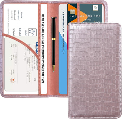 CoBak Car Registration and Insurance Holder - Vehicle Glove Box Car Organizer,Auto Truck Comparment Accessories Case with Magnetic Closure for Driver License,Cards - Colors B