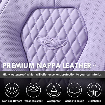 Coverado Seat Covers, Car Seat Covers Full Set, Black Car Seat Cover, Car Seat Covers Front Seats Back Seat Cover, Waterproof Car Seat Cushion, Leather Seat Covers Seat Protector Fit for Most Cars